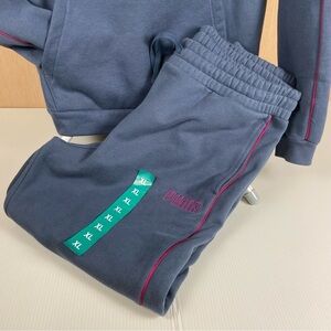 Puma Fleece Jogger Sweatpants Women’s XL Grey With Pink Trim NWT